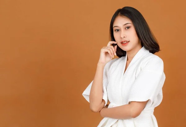 Porträtt Skönhet Skott Tusenårig Ung Asiatisk Kvinnlig Modell Dusch Rep — Stockfoto