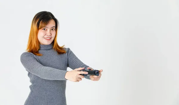 Portrait Closeup Studio Shot Asian Young Teen Female Model Gamer — Stock Photo, Image