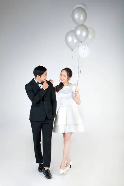 Junge Attraktive Asiatische Paare Voller Länge Braut Und Bräutigam Frau — Stockfoto