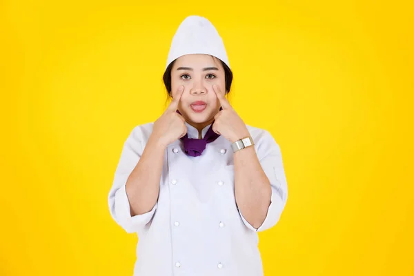 Retrato Estudio Disparo Asiático Profesional Exitoso Hotel Restaurante Mujer Ejecutivo — Foto de Stock