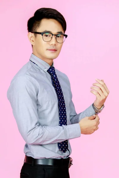 Portrét Studio Záběr Asijské Mladé Úspěšné Profesionální Podnikatel Mužský Model — Stock fotografie
