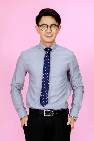 Portrét Studio Záběr Asijské Mladé Úspěšné Profesionální Podnikatel Muž Model — Stock fotografie
