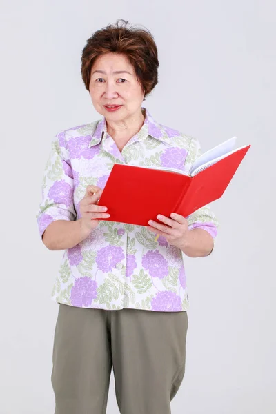 Oudere Tante Senior Aziatische Vrouw Oudere Leraar Opnemen Van Creatieve — Stockfoto