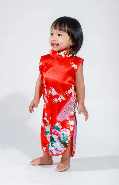 Studioaufnahme Von Kleinen Niedlichen Unschuldigen Asiatischen Kindergarten Vorschulkind Tochter Mädchen — Stockfoto