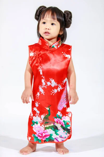 Studioaufnahme Von Kleinen Niedlichen Unschuldigen Asiatischen Kindergarten Vorschulkind Tochter Kind — Stockfoto