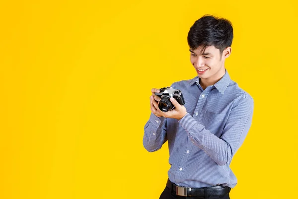 Portret Zbliżenie Studio Strzał Tysiąclecia Azji Profesjonalny Fotograf Mody Męskiej — Zdjęcie stockowe