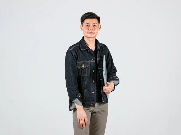 Portrait Studio Shot Asian Young Handsome Male Hipster Model Wearing — Photo