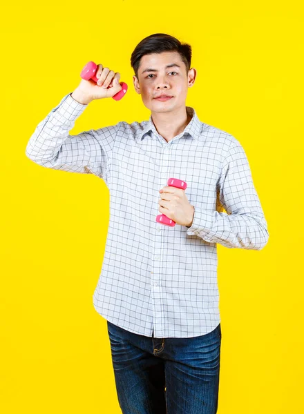 Portret Studio Shot Van Duizendjarige Aziatische Jonge Knappe Mannelijke Sportieve — Stockfoto