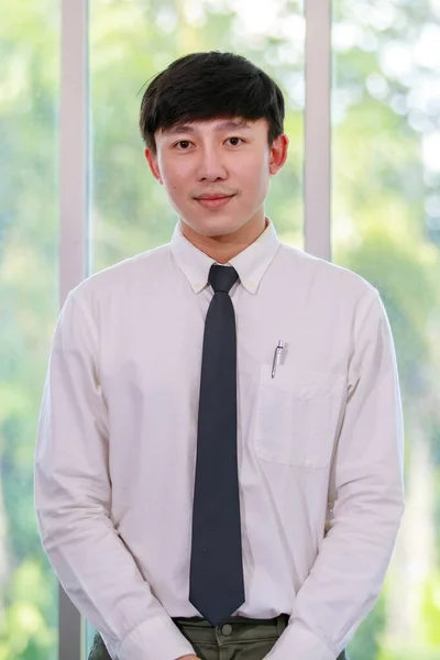 Portrait Studio Shot Asian Professional Successful Male Businessman Employee Formal — Stock Photo, Image