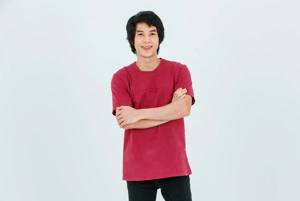 Portrait Isolated Cutout Full Body Studio Shot Asian Young Handsome — Foto de Stock