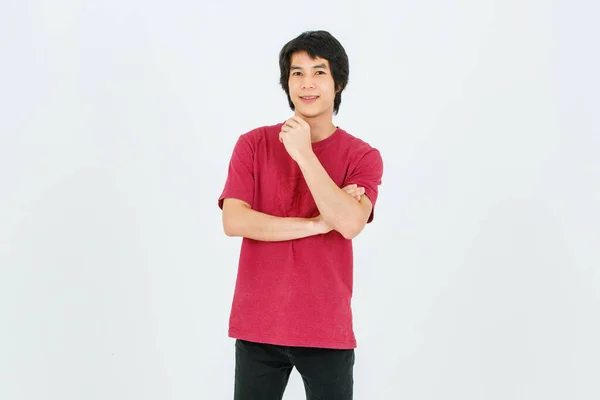 Portrait Isolated Cutout Full Body Studio Shot Asian Young Handsome — Stock Photo, Image