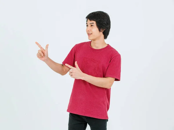 Portrait Isolated Cutout Studio Shot Asian Young Handsome Male Model — Foto de Stock