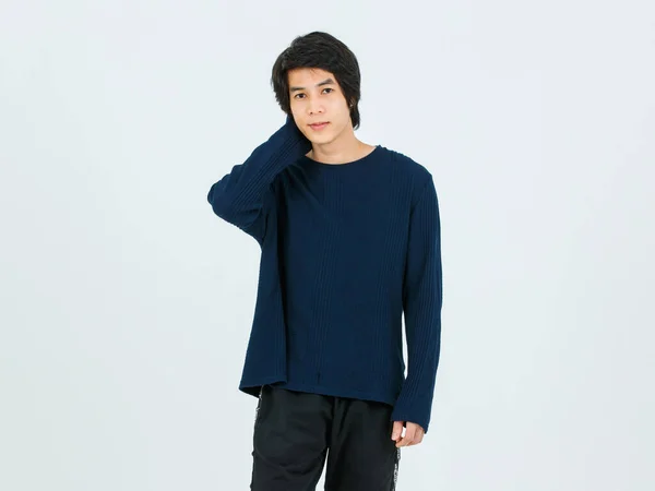 Portrait Isolated Full Body Studio Shot Asian Young Handsome Confident — 스톡 사진