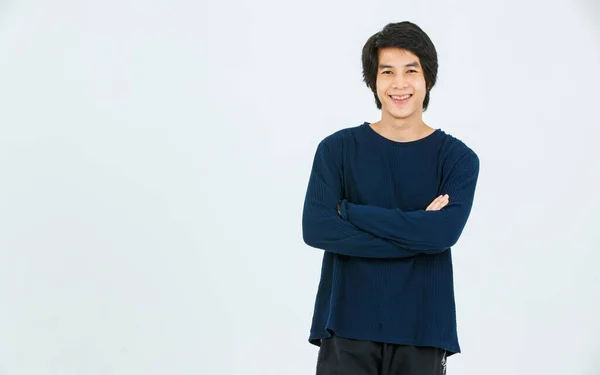 Portrait Isolated Full Body Studio Shot Asian Young Handsome Confident — 스톡 사진