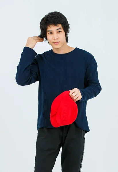 Studio Shot Asian Young Handsome Stylish Teenager Fashion Male Model — Foto de Stock
