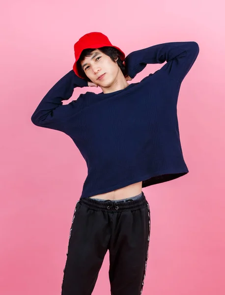 Portrait Studio Shot Asian Young Urban Teen Fashion Male Model — Stock Photo, Image