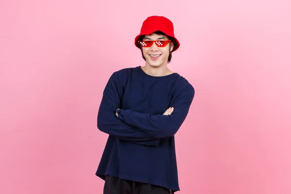 Portret Studio Shot Aziatische Jong Stedelijk Tiener Mode Man Model — Stockfoto