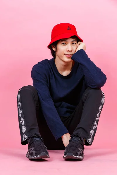 Portrait Studio Shot Asian Young Urban Teen Fashion Male Model — Stock Photo, Image