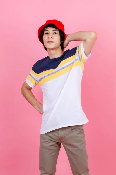 Portrait Studio Shot Asian Young Handsome Urban Teenager Fashion Male — Stockfoto