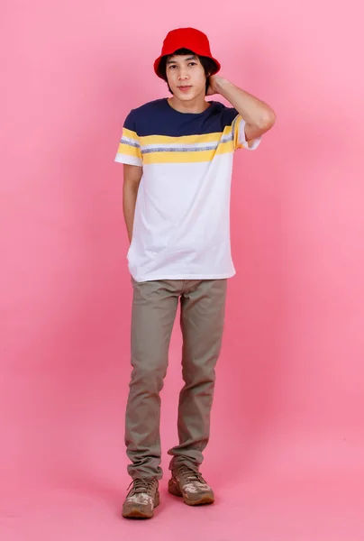 Portrait Studio Shot Asian Young Handsome Urban Teenager Fashion Male — Stockfoto