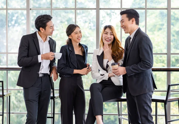 Group Asian Young Happy Cheerful Millennial Professional Successful Male Businessman — Stock Photo, Image