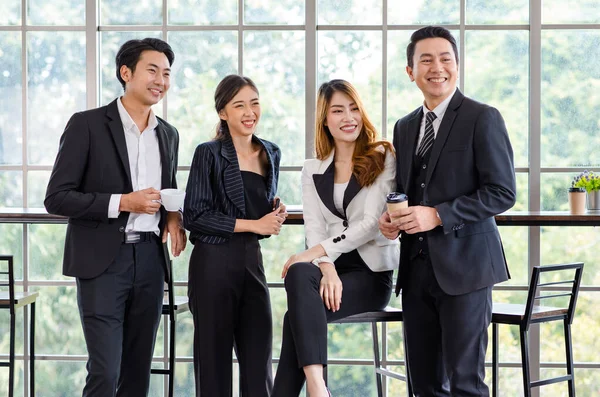 Group Asian Young Happy Cheerful Millennial Professional Successful Male Businessman — Stockfoto