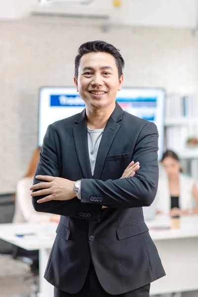 Portrait Shot Asian Happy Cheerful Smart Confident Millennial Professional Successful — Stockfoto