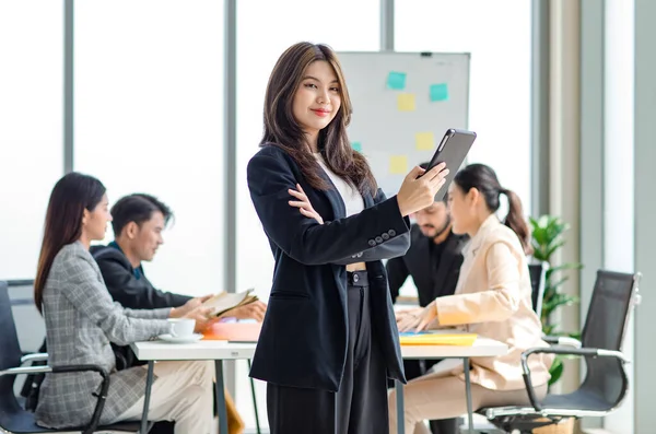 Portrait Shot Millennial Asian Cheerful Successful Professional Businesswoman Entrepreneur Formal —  Fotos de Stock