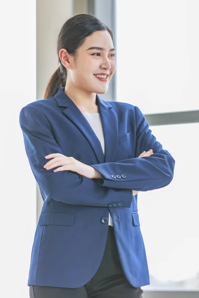 Portrait Shot Millennial Asian Cheerful Successful Professional Businesswoman Entrepreneur Formal — Stockfoto