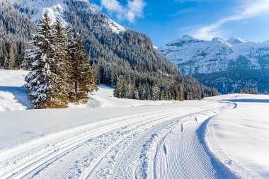 Avusturya 'nın Gnadealm Obertauern bölgesindeki bu tarlanın berrak sularına karla kaplı dağlar güzel bir şekilde yansıtılır.