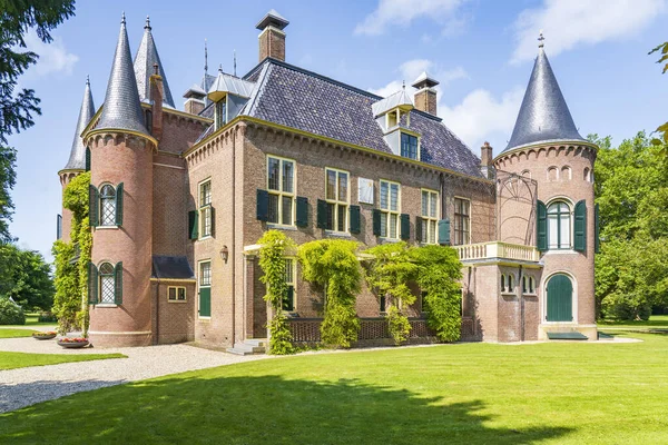 Back View Castle Beautiful Towers Park Lisse Netherlands — Stock Photo, Image