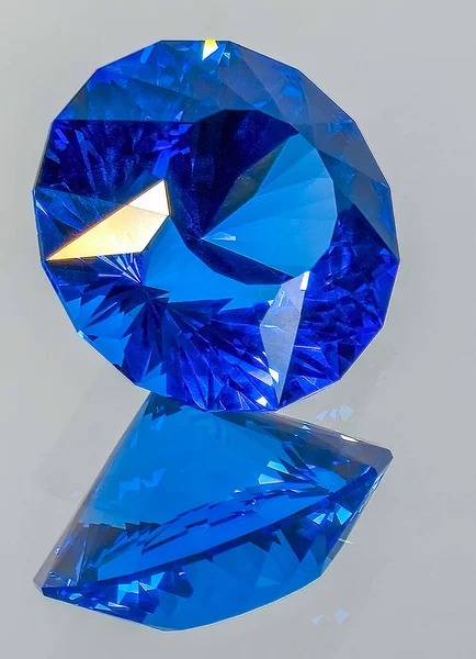 Detail Photo Focus Stacking Self Cut Synthetic Spinel Zirconiumblue Nr120 — Stock Photo, Image