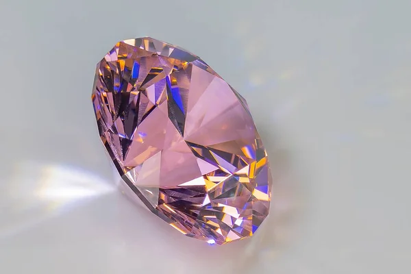 Detail Photo Focus Stacking Self Cut Cubic Zirconia Pink Color — Stock Photo, Image