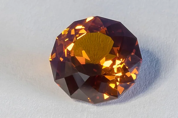 Detail Photo Focus Stacking Self Cut Synthetic Corundum Padparadscha Nr55Sp — стоковое фото