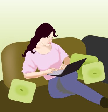 Bilgisayardaki kız.