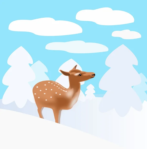 Deer in Winter — Stock Photo, Image