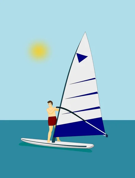 Człowiek na desce surfingowej. — Zdjęcie stockowe