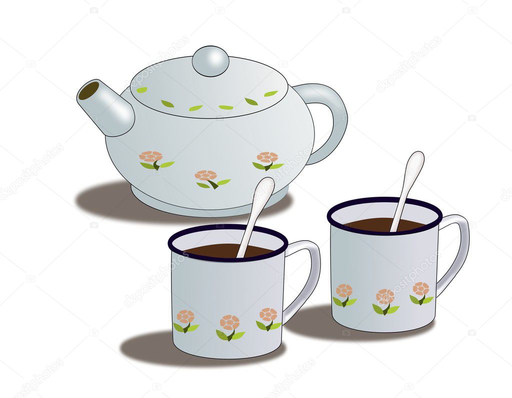 Teapot and Cups.