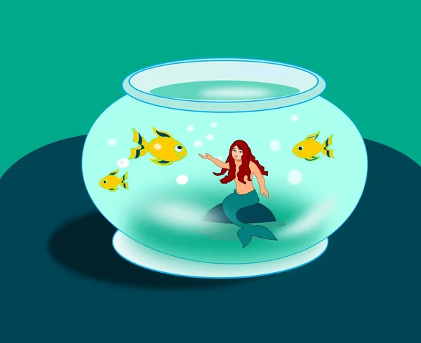 Sirena in Goldfish Bowl — Foto Stock