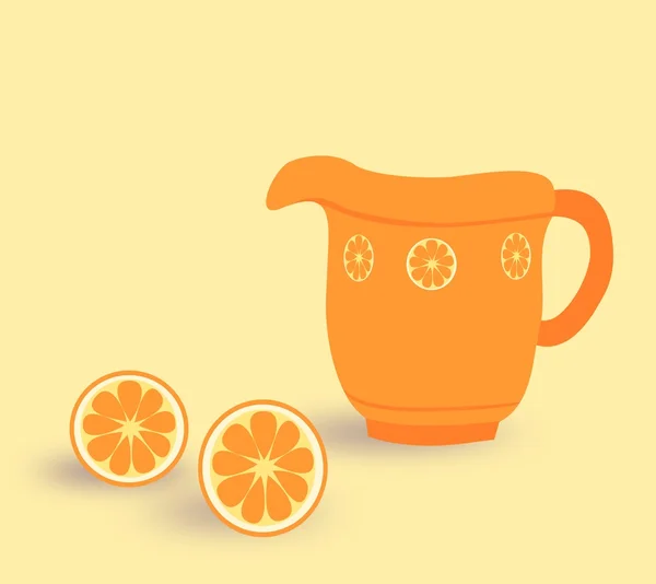 Pomarańcze i dzbanek — Zdjęcie stockowe