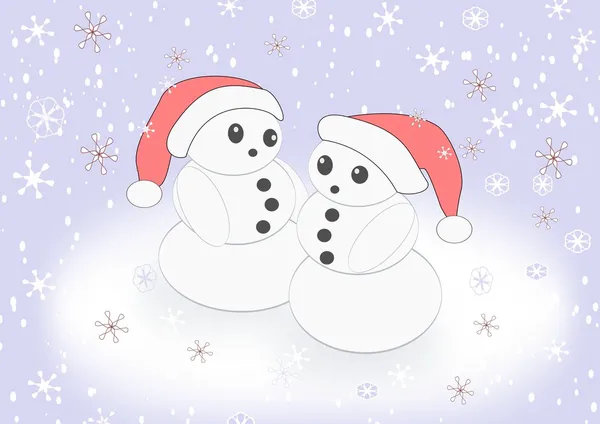 Two Snowmen — Stock Photo, Image