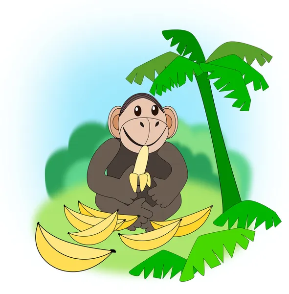 Jedzenie małpa — Zdjęcie stockowe