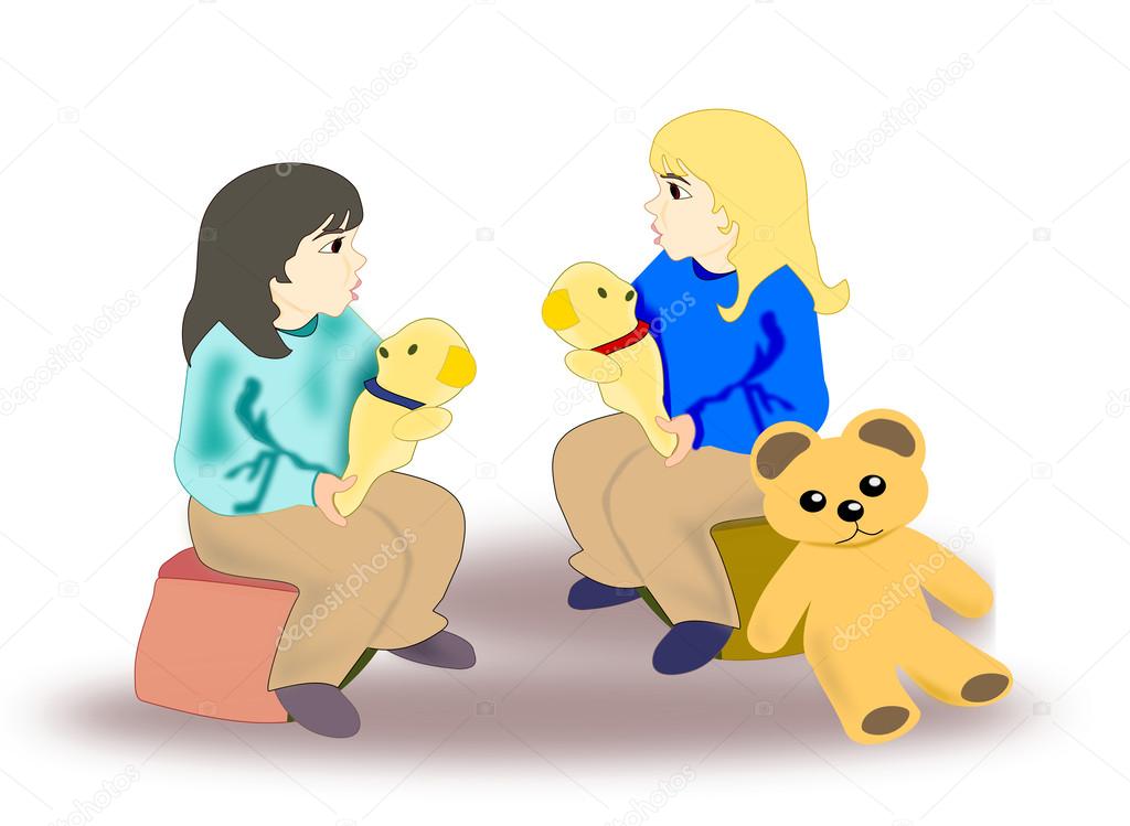Girls with Teddy Bears