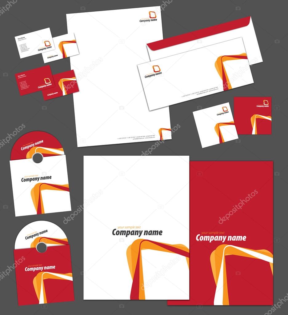 Corporate identity template and vector stationery set