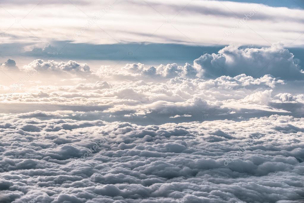 Aerial view of clouds 10 000 feet above the ground.