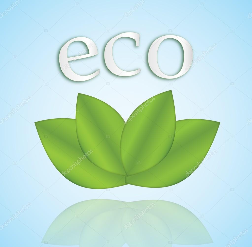 Four leaves and the word 'eco' over them