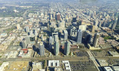 downtown san Diego havadan görünümü