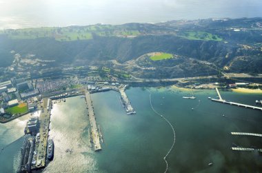 Aerial view of Point Loma San Diego clipart
