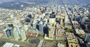downtown san Diego havadan görünümü