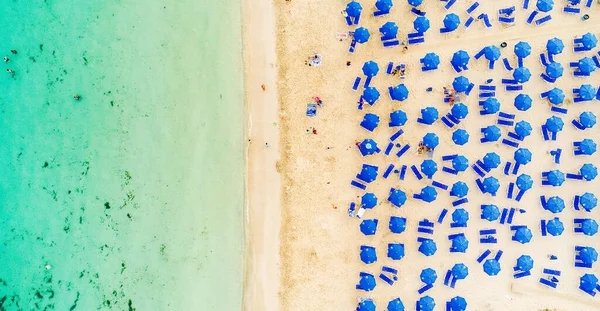 Luftaufnahme Der Berühmten Makronissos Strandküste Ayia Napa Famagusta Zypern Das — Stockfoto